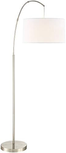360 Lighting Cora 72" Tall Brushed Nickel Modern Arc Floor Lamp - Image 7
