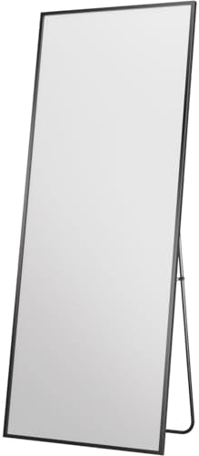 Antok Full Length Mirror, 76"x34" Floor Mirror with Stand, Black, Rect - Image 4