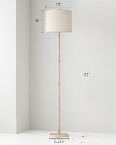 BOBOMOMO Retro Farmhouse Floor Lamp Rotary Switch, 62" Resin Vintage Floor Lamp, Rustic Tall Floor Lamps for Living Room, Corner, Bedroom, Office(Without Bulb) - Image 3