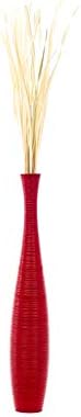Leewadee Large Red Home Decor Floor Vase – Wooden 36 inches Tall Farmhouse Decor Flower Holder for Fake Plant and Pampas Grass - Image 6