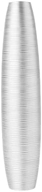Leewadee Decorative Tall Floor Vase for Living Room Decor, 34 inches, Silver, Resin - Image 3
