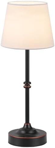 Kakanuo Rechargeable Cordless Table Lamp Antique Black - 1 Pack 4000mAh Battery Operated Lamp, 3000K Warm Light, Touch Control Stepless Dimming, for Bedside, Dining Table, Home Decor by KakanuoLightings