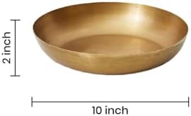 Serene Spaces Living Vintage Gold Decorative Iron Bowl, Table Centerpiece, Fruit Bowl, Floating Candle-Holder, Flower Bowl Vase, Potpourri, Catchall, Dining Table (Small - Pack of 1) - Image 5