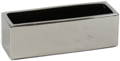 WGVI Long Rectangle Ceramic Planter Vase in Silver 12" x 4" x 4"H, Block Rectangular Terrarium Box Pot, Flower Arrangement, Table top Centerpiece, Home Decor Organization Storage Container, 1 Pc. by WGVInternational-OpusGlassware