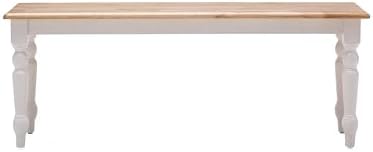 Boraam Windsor Farmhouse Dining Bench - Cream/Natural - Image 4