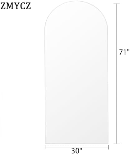 Full Length Mirror, 71"x30" Arched Floor Mirror, Oversized Standing Mirrors, Hanging or Leaning Against Wall Mounted Mirrors, Large Full Body Mirror with Aluminum Frame for Bedroom (White) - Image 4