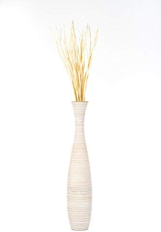 Leewadee Large Floor Vase 41 inches Mango Wood for Pampas Grass, Dried Flowers - Image 6