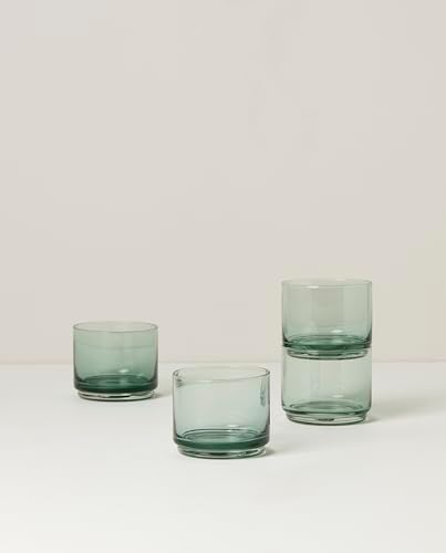 Lenox Tuscany Classics Stackable Drinkware, Glass, Dishwasher Safe, Short Glasses, Set of 4, Green (4 Piece) - Image 2