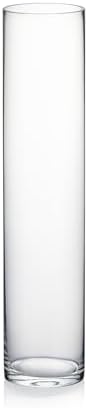 WGVI Quality Thick Weighted Tall Clear Cylinder Glass Vases, 4" W x 18" H, Flower Arrangement Floating Candle Holders Wedding Centerpieces Event Floral Container Artistic Display Home Decor, 1 Piece by WGVInternational-OpusGlassware