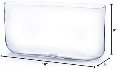 WGV Long Rectangle Block Vase Bulk, Width 3", Length 16", Height 8", Clear Round Corners Glass Floral Container Wedding Party Event Decor, 4 Pieces - Image 6