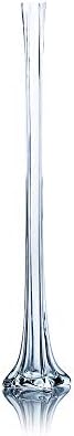 WGV Eiffel Tower Vase, Open 2", Height 28", (Multiple Sizes Choices) Clear Glass Floral Container with Sturdy Base, Flower Centerpiece for Wedding Event Home Decor, Arts Crafts, 1 Piece by WGVInternational-OpusGlassware