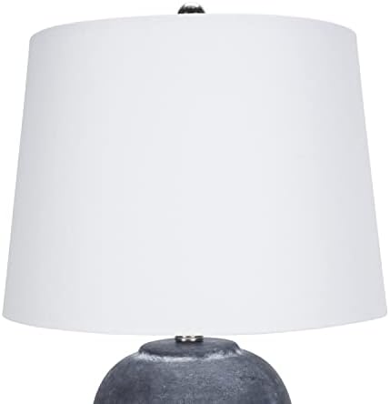 Nourison Home 23" Black Vintage Distressed Ceramic Pot Table Lamp for Bedroom, Living Room, End Table, with White Tapered Drum Shade - Image 4
