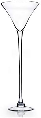 WGV Large Martini Glass Vase, Open 12", Height 31.5", Base 8", (Multiple Sizes Choices) Clear Wine Fruit Planter Floral Container, Wedding Centerpieces, Event Home Decor, 1 Piece (VMG1232) by WGVInternational-OpusGlassware