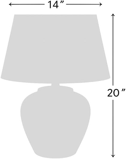 Nourison Home 20" Rustic Terracotta Ceramic Table Lamp with Fabric Shade, Bedside Nightstand Lamp for Bedroom, Living Room, Entryway - Image 2