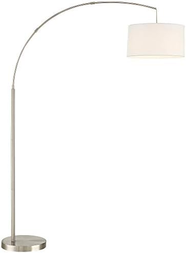 360 Lighting Cora 72" Tall Brushed Nickel Modern Arc Floor Lamp - Image 2