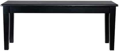 Boraam Shaker Backless Wood Bench - Black Finish - Image 4
