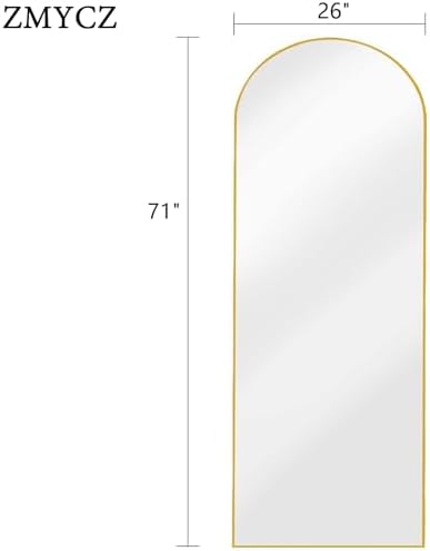 Full Length Mirror, 71"x26" Arched Standing Mirror Full Length (Gold) - Image 2