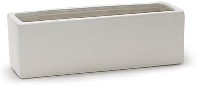 WGVI Long Rectangle Ceramic Planter Vase in White 12" x 4" x 4"H, Block Rectangular Terrarium Box Pot, Flower Arrangement, Table top Centerpiece, Home Decor Organization Storage Container, 6 Pcs. - Image 2