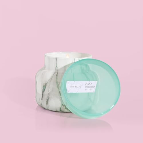 Capri Blue Candle - Modern Marble Jar Candles - Luxury Candles for Home Scented - Soy Candle Blend - Long Lasting Candles - Coconut Santal Scented (19 oz) - Image 2