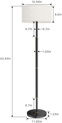 A Modern Floor lamp with Remote Control, Featuring a Large Drum-Shaped Shade, Ideal for use as a freestanding Corner lamp in Living Rooms, bedrooms, and Dining Areas (Modern) - Image 3