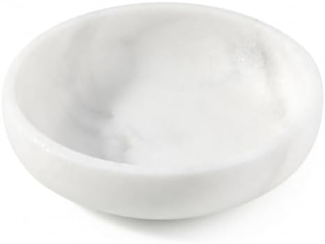 Koville Marble Decorative Bowl, 7.4" Natural Stone Bowl for Key Ring Jewelry Entryway Table Catch all, Aesthetic Modern Fruit Bowl for Kitchen Counter Home Coffee Table Decor Centerpiece(Namib Bianco) by Koville