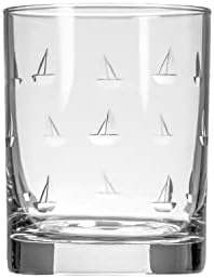 Rolf Glass Sailing Double Old Fashioned Glass | 13oz Engraved Whiskey Glasses | Lead-Free and Diamond-Wheel Engraved | Nautical Sailboat Design | Proudly Made in the USA | Set of 2 - Image 2