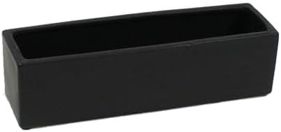 WGVI Long Rectangle Ceramic Planter Vase in Black 14" x 4" x 4"H, Rectangular Box Block Terrarium Pot, Flower Arrangement, Tabletop Centerpiece, Home Decor Organization Storage Container, 1 Pc. by WGVInternational-OpusGlassware