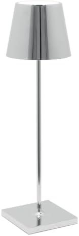 Zafferano, Poldina Pro, Rechargeable Cordless Lamp, Glossy Chrome by ZafferanoLightingTableware