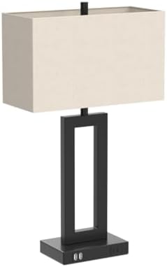 TOBUSA 22" Table Lamp Set of 2, Modern Nightstand Lamp with 2 USB Ports - Image 4