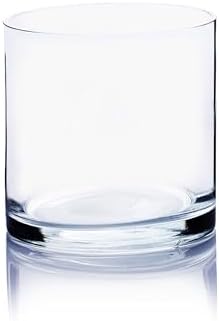 WGVI Thick Quality Weighted Clear Right Cylinder Glass Vases, 4" W x 4" H, Equilateral Cylinder, Votive Candle Holders, Terrarium Planter, Storage Container Pen Brush Holder, Bulk Wholesale, 6 Pieces - Image 2