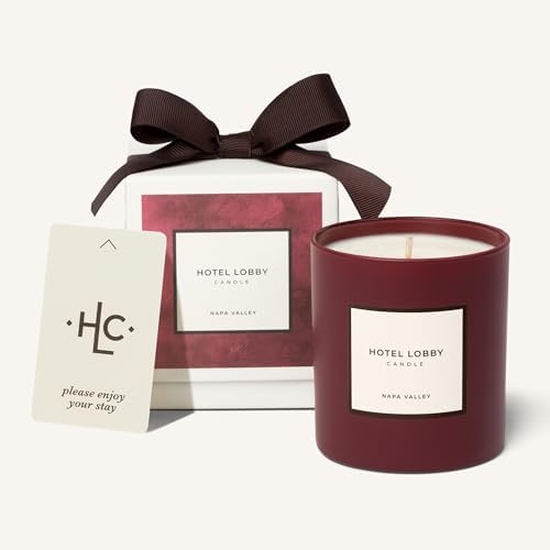 Hotel Lobby Napa Valley Candle – Luxury Hand-Poured 9.75oz 100% Soy Wax with Black Currant, French Oak, Sweet Soil, and Mulberry – Paraffin-Free, Infused with Essential Oils, 65-Hour Clean Burn by HotelLobbyCandle