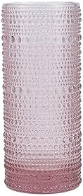 Fortessa Jupiter Beaded Hobnail Glass, 11 Ounce Collins/High Ball (Set of 6), Pink by Unknown