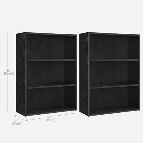 VASAGLE Set of 2 3-Tier Open Bookshelves, 23.6 Inches Wide - Image 3