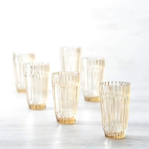 Fortessa Archie Glass Drinkware, Iced Beverage Glass (Set of 6), 15 Ounce, Ginger Gold - Image 2