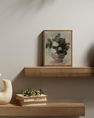 InSimSea Framed Wall Art Vintage Decor, Roses in Vase Floral Prints, 8x10In - Image 2