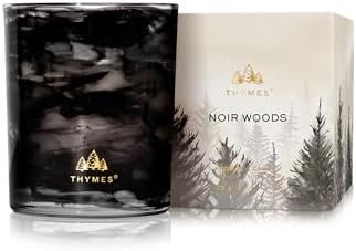 Thymes Noir Woods Scented Candles for Home Decor – Notes of Fresh Evergreen, Smoky Wood & Golden Amber – Luxury Home Fragrance Gifts for Women & Men – Burns Up to 40 Hrs (Boxed Votive Candle, 6.5 oz) by Unknown