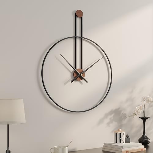 Cuspin 16 Inch Wall Clock, Modern Black Metal Clocks for Living Room by Cuspin