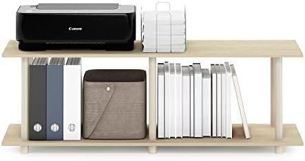 Furinno Turn-N-Tube No Tools Modern Rectangle Side Table, Bauhaus Oak/Beige - Image 4