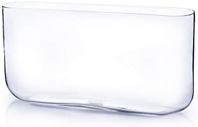 WGV Long Rectangle Block Vase, Width 3", Length 16", Height 8", Clear Round Corners Glass Floral Container Wedding Party Event Decor, 1 Piece by WGVInternational-OpusGlassware