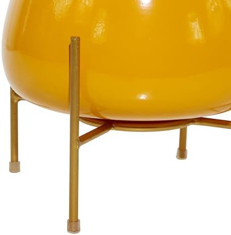 deco 79 Metal Planter, Set of 2 Planter 8", 10" H, Yellow - Image 4