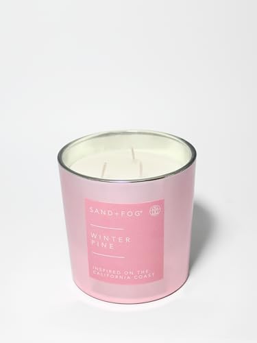 Sand + Fog Scented Candle - Winter Pine – Additional Scents and Sizes – 100% Cotton Lead-Free Wick - Luxury Air Freshening Jar Candles - Perfect Home Décor with Pink Ribbon Lid – 21 oz - Image 2