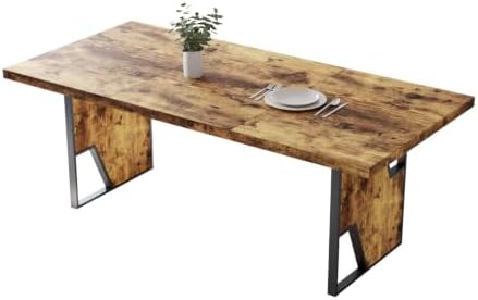 HIPIHOM 70.8" Modern Dining Table, Wooden Kitchen Table for 4-6 Person - Image 2