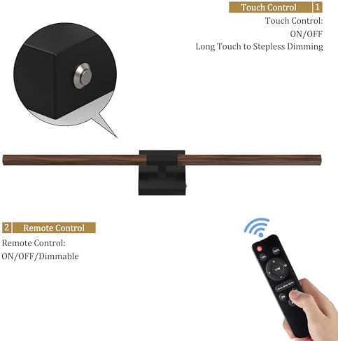 Rayogale Black Walnut Rechargeable Wall Sconce with Remote Control 32 Inch - Image 4