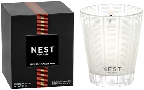 NEST New York Scented Classic Candle, Sicilian Tangerine - 8.1 oz - Up to 60-Hour Burn Time - Reusable Glass Vessel by Unknown