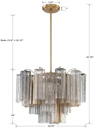 Crystorama Addis 6 Light Aged Brass Chandelier - Image 6