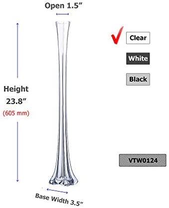 WGV Eiffel Tower Vase, Open 1.5", Height 24", (Multiple Sizes Choices) Clear Glass Floral Container with Sturdy Base, Flower Centerpiece for Wedding Event Home Decor, Arts Crafts, 1 Piece - Image 2