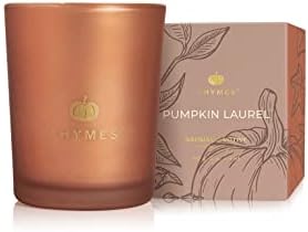 Thymes Scented Candles for Home Decor - Luxury Home Fragrance Gifts for Women & Men - Fall Candles with Creamy Pumpkin, Nutmeg, & Cinnamon - Burnt Orange Votive (Pumpkin Laurel, 2 oz) by Unknown
