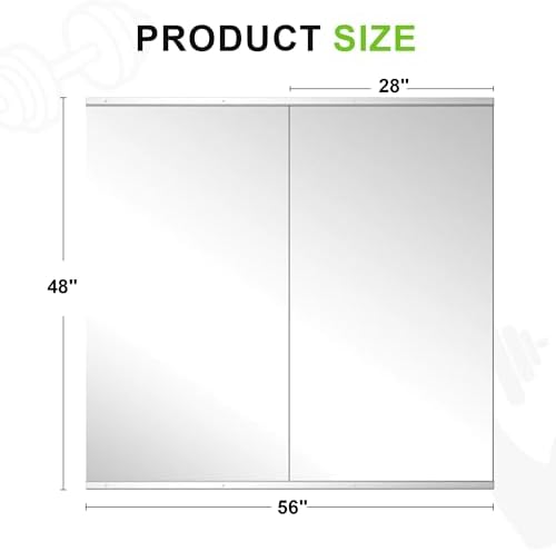 FICTOR Home Gym Mirror for Wall, 48"x28"x2 PCS Workout Mirrors for Home Gym - Image 2
