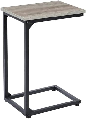AMHANCIBLE C Shaped End Table, Slide Under Couch Table for Sofa by AMHANCIBLE