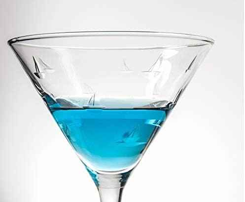 Rolf Glass Sailing Martini Glass | Set of 2 Stemmed 10 ounce Martini Glasses -| Lead-Free Glass | Diamond-Wheel Etched Cocktail Glasses | Made in the USA - Image 3